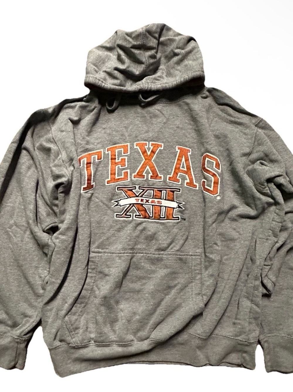 Blue 84 Grey Texas Sweatshirt Hoodie XII Size Large